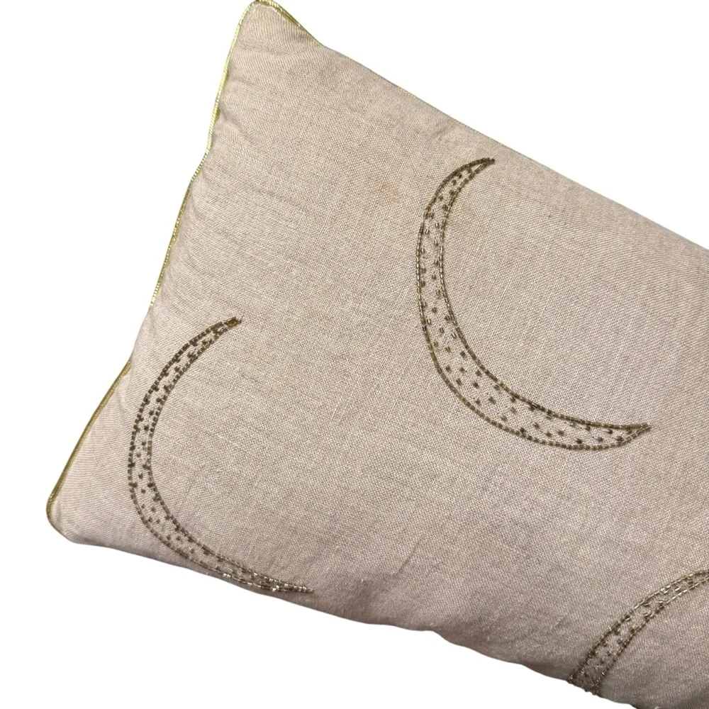 Joanna Buchanan Embellished Moon Graphic Linen Pillow